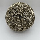 Textured Gold Metal Sphere Coral Inspired Beach Nautical Coastal Decor 7.75”
