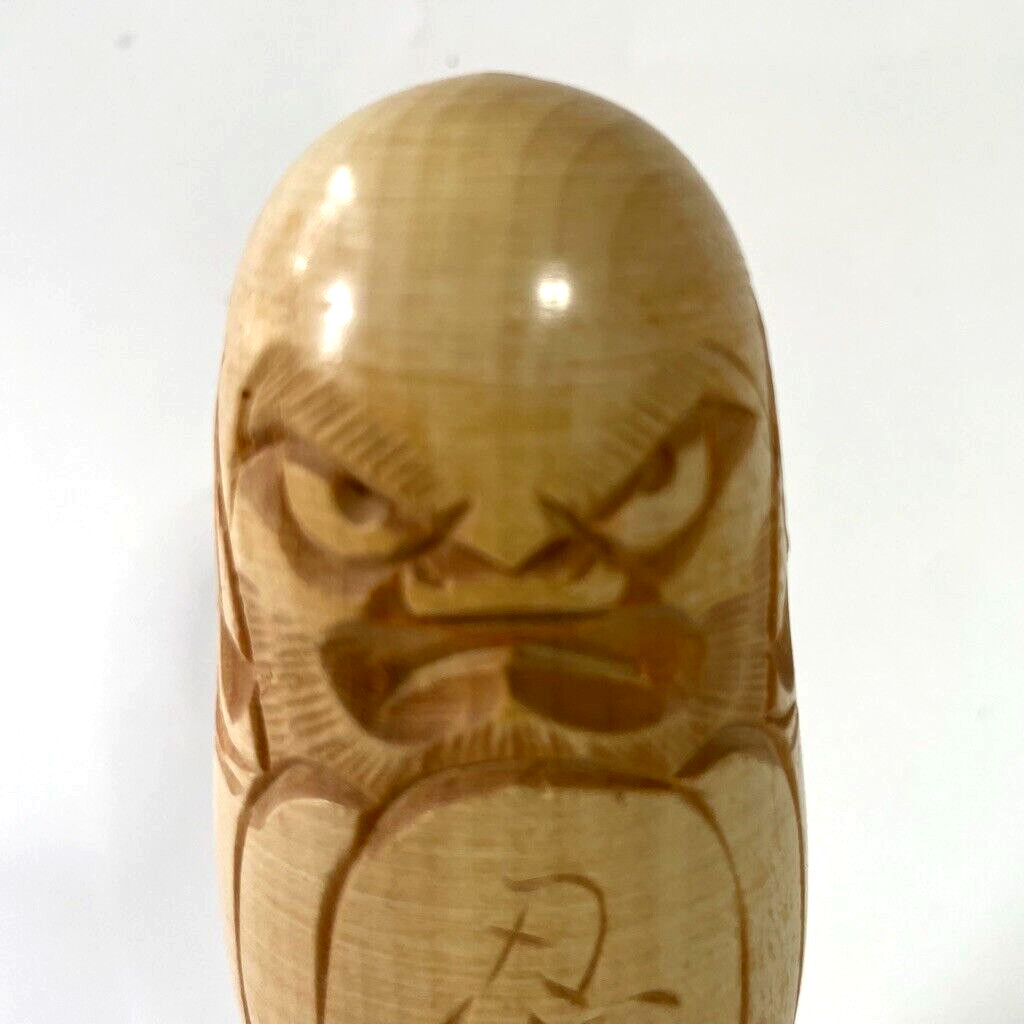 Vintage BODHIDHARMA Kokeshi Japanese Doll wood handcarved 5.25" inches