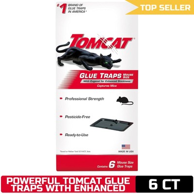 Tomcat Glue Traps Mouse Size with Eugenol 6 Traps - Mice, Cockroaches, Spiders