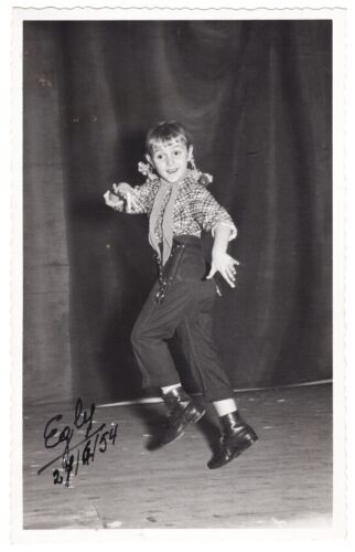Vtg snapshot little girl dancer dancing cowboy costumed children carnival +3013F - Picture 1 of 1