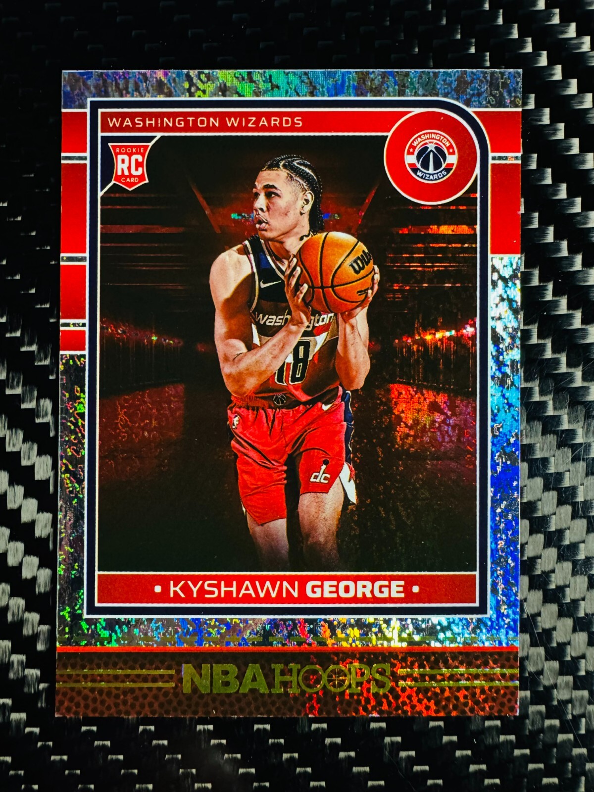 Kyshawn George 2024-25  Panini Hoops Base Rookies Impulse RC #254 Wizards