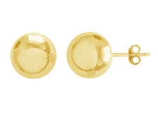 14K Solid Gold Shiny Ball Stud Earrings 3, 4, 5, 6, 7, 8mm