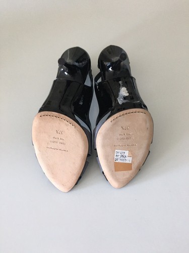 $1,336 ZAPATOS NARCISO RODRÍGUEZ NEGRO GRIS PATENTE CUERO TACONES GAMUZA TALLA 37.5 - Imagen 7 de 11