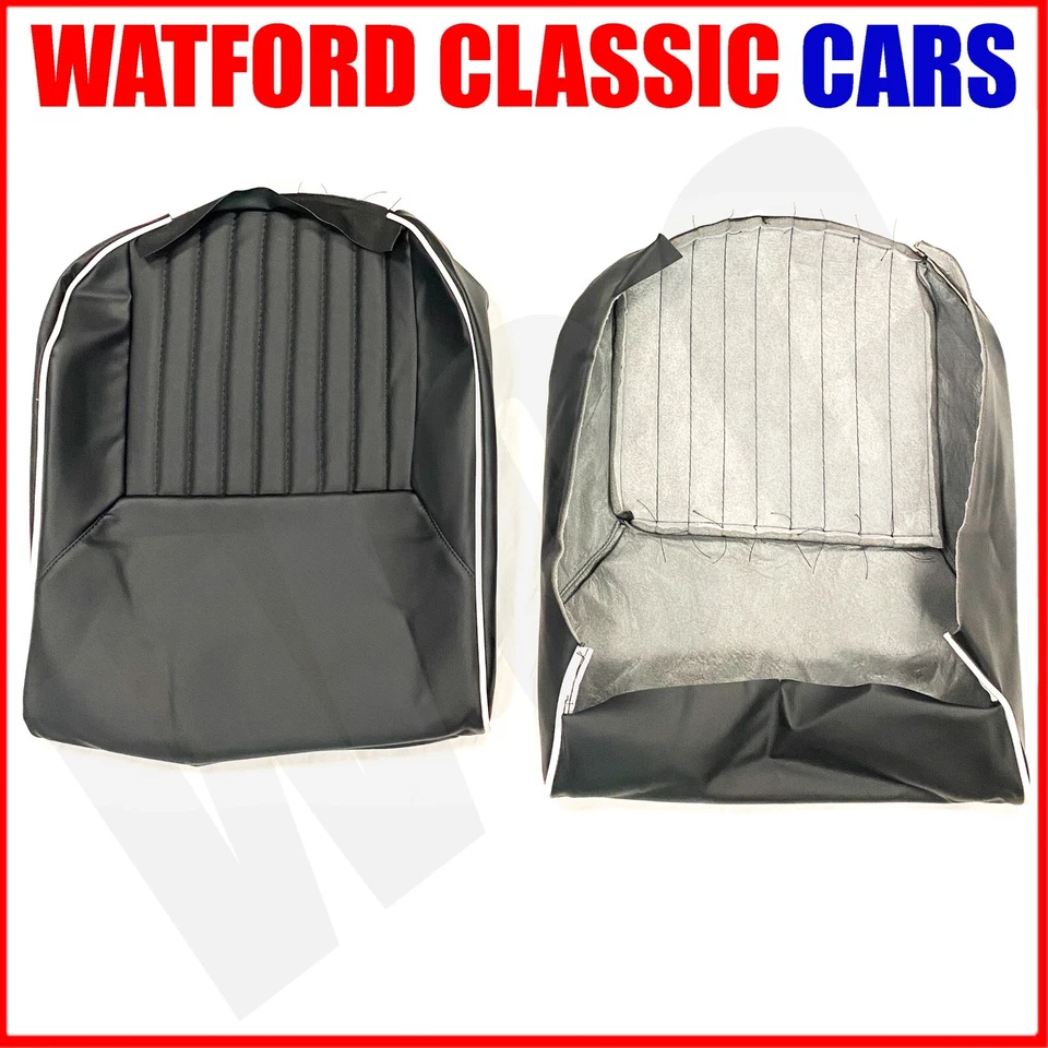 Чехлы на сиденья Triumph Spitfire и GT6 1 пара черный/белый винил с чехлами на подголовник - Изображение 3 из 4