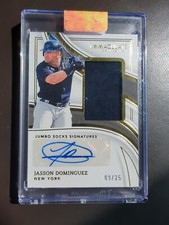 2023 Immaculate Jasson Dominguez Jumbo Socks Signature Auto Patch /25