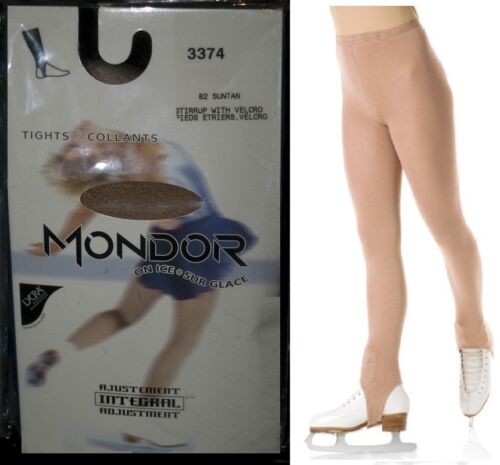 MONDOR 3374 On Ice Sur Glace Stirrup PRACTICE tights Suntan LG Women 135-155lbs - Picture 1 of 1