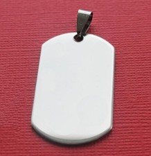 5 Stainless Steel Dog Tags Silver tone Pendants Stamping Tag - MT091A