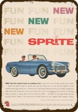 1961 BMC Austin Healey SPRITE Convertible Car DECORATIVE REPLICA METAL SIGN