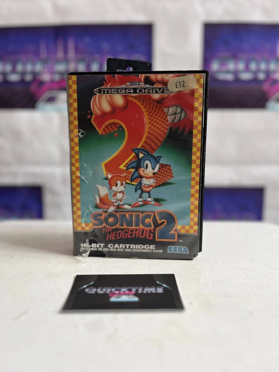 Sonic The Hedgehog 2 16 Bit Cartridge Sega retro gaming item FREE