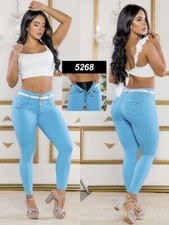 JEANS COLOMBIANOS PUSH UP LEVANTA COLA BUTT LIFT JEANS CON FAJA INTERNA