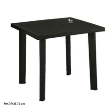 TAVOLO COMPONIBILE IN PLASTICA FIOCCO ANTRACITE QUADRATO CM. 80x 75xH.72