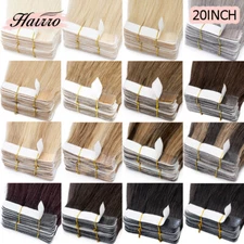 8A Tape In Extensions, 100% Real Remy Soft Human Hair Hairpiece Skin Weft 20Inch