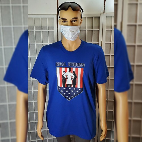 REAL HEROES USA AMERICAN FLAG PATRIOTIC MEN'S WOMEN'S UNISEX T-SHIRT SIZE XL - Picture 4 of 7