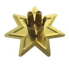 Gold Fairy Star Chime Candle Metal Holder for 4" Mini Taper Spell Candles NEW