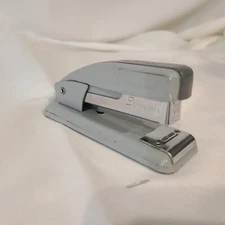 Swingline 99 gray hanging small Stapler 4.5" USA works Vintage Art Deco desktop