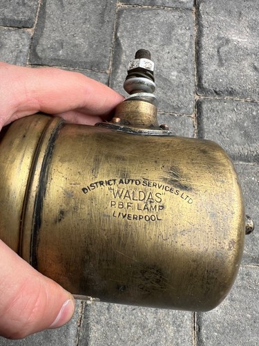 VERY RARE OLD BRASS WALDAS PBF LAMP LIVERPOOL DISTRICT AUTO SERVICES LTD CAR ETC - Picture 2 of 14