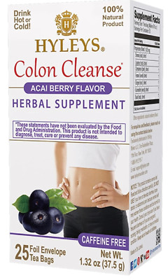 Hyleys Colon Cleanse Tea Acai Berry Flavor - 25 Tea Bags (1 Pack)