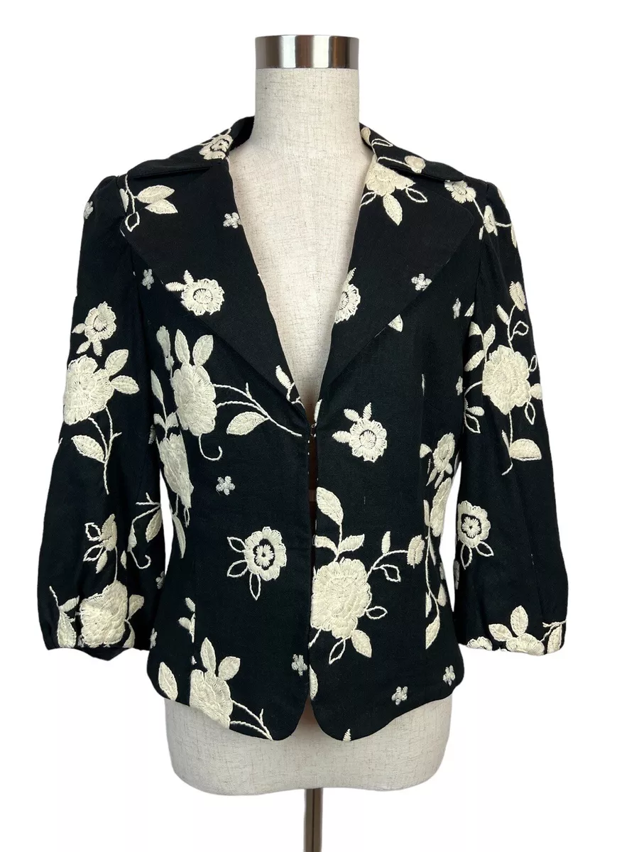 Black blazer with clearance flowers
