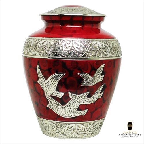Adult Red Flying Birds Funeral Urn Cremation Urns for Human Ashes Male & Female - 第 1/7 張圖片
