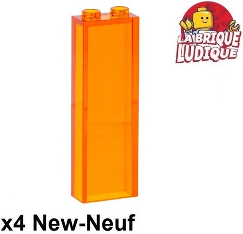 Lego 4x Brique Brick 1x2x5 poutre pilier colonne trans orange transparent 2454 - 第 1/1 張圖片