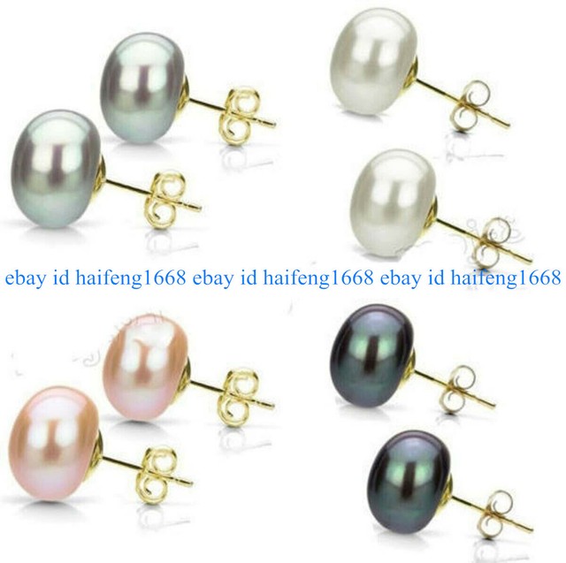 Großhandel Natürliche Mehrfarbig Echte Süßwasser Perle 14K Gold Ohrstecker AAA+ Großhandel Natürliche Mehrfarbig Echte Süßwasser Perle 14K Gold Ohrstecker AAA+