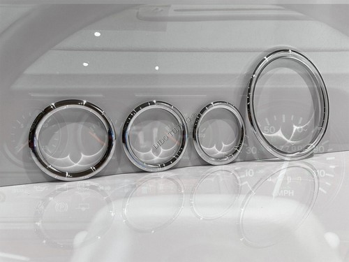 For Land Rover Defender 99-05 Polished Aluminium Chrome dash Gauge Rings x4 - Picture 4 of 15