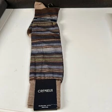 Cremieux Italian Merino Wool Socks Striped Dress Socks Mens Size 6-12.5 NWT