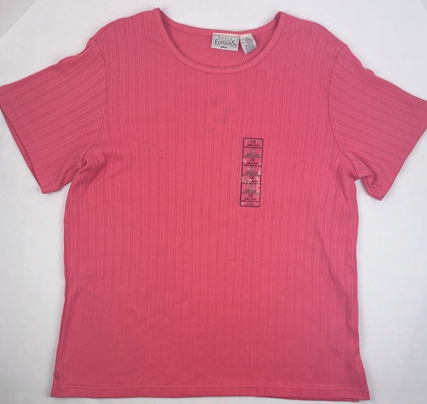 NWT Vintage Basic Editions Plus Crew Neck Short S… - image 2