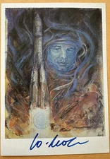 Cosmonaut V.Dzhanibekov “Tribute To Yuri Gagarin” Flown Art Card
