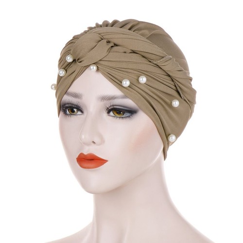 Elastic Velvet Pearls Turban Hijabs Women Fashion Cotton Head Scarfs Inner Hijab - Picture 15 of 22