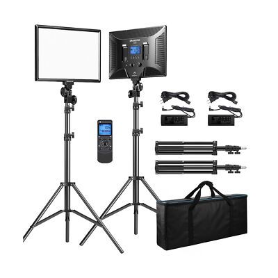 Dazzne D50 LED Video Light Panel Lights 15.4'', 2 Packs 45W 3000K-8000K Bi-Col...