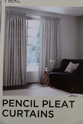 NEXT VINTAGE FLORAL JACQUARD PENCIL PLEAT LINED CURTAINS GREY 117X183CM - 46X72" - Picture 12 of 17