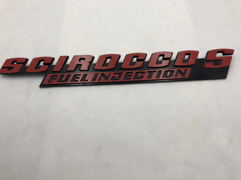 Emblema insignia escotilla trasera Volkswagen Scirocco S rojo GTI escritura OEM VW MK2 MK1 Foto 4 de 4