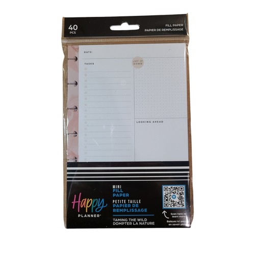 Happy Planner Mini Fill Paper 40 Sheets Disc Bound System New And Sealed