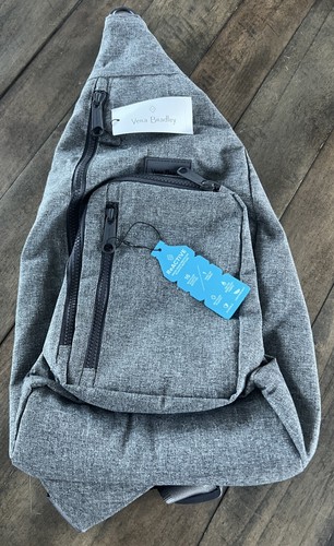 Vera Bradley ReActive Sling Backpack "Gray Heather” Brand New Multiple Pockets