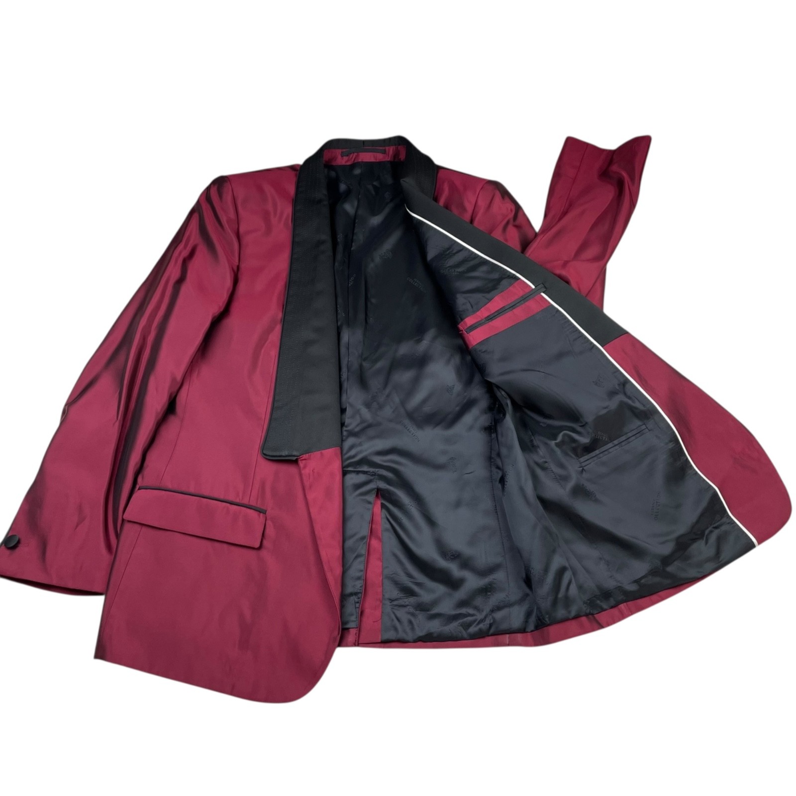 Versace Collection Men’s Satin Smokers Dinner Jacket Red/Black • 46R US | 56EU thumbnail 3