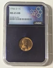1956 D Lincoln Wheat One Cent NGC MS 65 RB 1C United States Penny Graded Mint