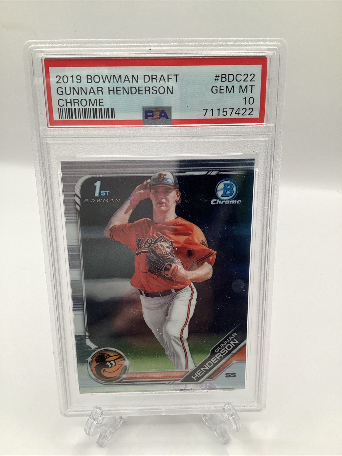 2019 Bowman Draft 1st Bowman Gunnar Henderson BDC-22 PSA 10