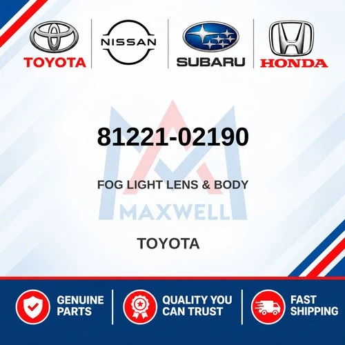 Genuine Toyota Left Hand Fog Light Lens & Body 81221-02190 - product listing photo