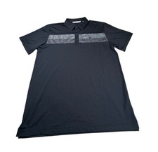Travis Mathew Golf Polo Mens XL Black Striped Chest Performance Stretch Logo
