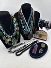 JOB LOT MODERN AND VINTAGE GLASS BEAD COSTUME JEWELLERY