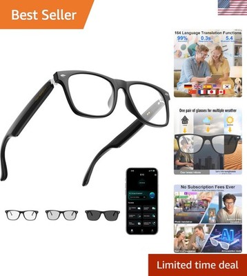 AI Smart Glasses for Men & Women with ChatGPT, Bluetooth Glasses with 165 Lan...
