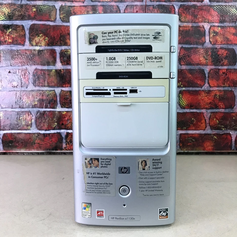 HP Pavilion a1130n PC Retro Gaming AMD Athlon 2.19GHz 1GB RAM (Windows XP MCE) - Image 3 of 4