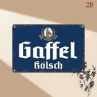 Vintage German Beer "Gaffel Kölsch"Tin Metal Signs Home Décor 8x12 Rustic Blue