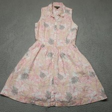 Tommy Bahama Que Sera-Serafina Linen Dress Womens X-Small Pink Sleeveless