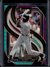 2025 Panini Select Deion Sanders Premier Tri-Color Prizm #195 Braves