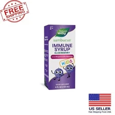 Nature's Way Sambucus Kids Elderberry Immune Syrup Echinacea Dietary Sup 4 fl oz