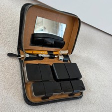 Vintage Mens Leather Travel Grooming Kit Halex Gillette 1950 - 1960 Made in UK