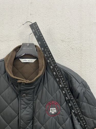 Texas A&M Peter Millar Suffolk Quilted Travel Coat Men’s Medium Black - Picture 3 of 12