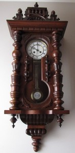 Antique German Keyhole Vienna Wall Clock 8-Day, Time/Strike, Key-wind